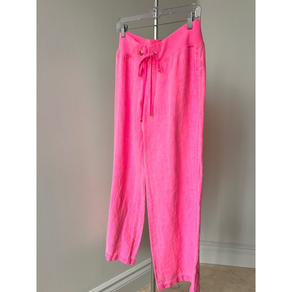 Lilly Pulitzer Pants - Lilly Pulitzer bright pink linen beach pants size large